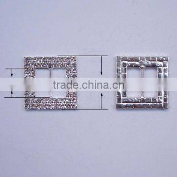 (M0561) 15mm inner bar square rhinestone buckle ,double rows