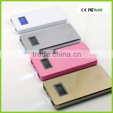 2015 innovative hot new product metal LCD display power bank 6500mah phone charger rohs battery dual ports