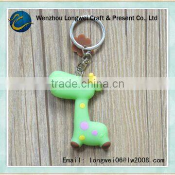 giraffe shaped custom pvc /keychain rubber/giraffe keychain