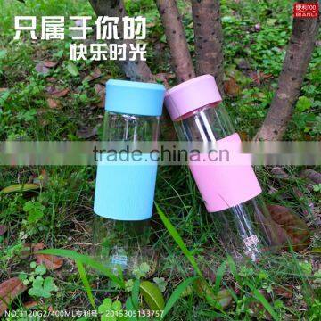 Glass silicone travel water bottle rack infuser china