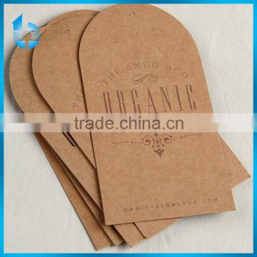 Printing paper tags with round top for summer organic clothing