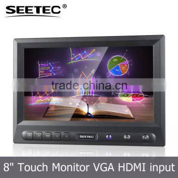 8 inch cheap monitor with 4-wire resistive touch tft panel lcd led portable display