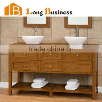 LB-DD2009 Unique Design solid Bamboo Bathroom Cabinet