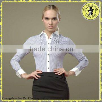 Formal Business Tucked-in Indian Pinstripe Female Shirt