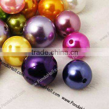 Loose Mardi Gras Plastic Acrylic Ball Beads for Carnival Jewelry(ACRP-MSMC001-22~30mm)