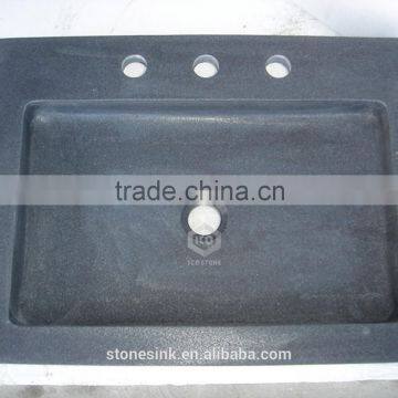 Granite stone table top black wash basin