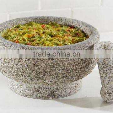 21.5cm granite stone molcajete mortar & pestle set