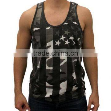 vest blank white Print custom stringer tank top wholesale