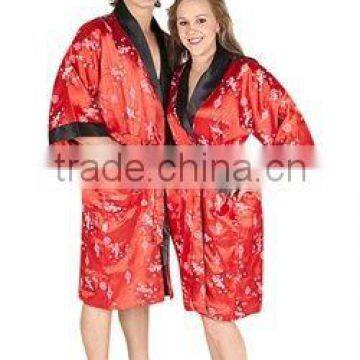 Promotional satin kimono bathrobe/lounge robes