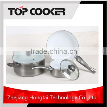 3Pcs aluminum ceramic chafing dish cookware pot set