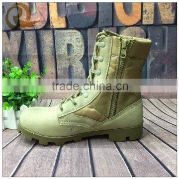 High quality beige leather military army man army desert boots