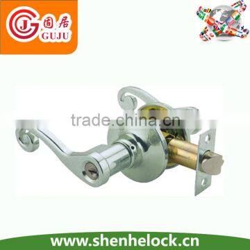 North America Style Residential Brass Grade 3 Door Grip Handle Lockset Tubular Lever Lock photo-4