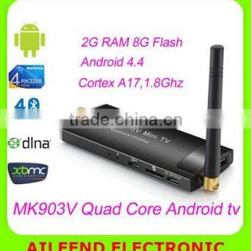MK903V Quad Core RK3288 TV Stick ,Cortex A17 H.265 Mini PC Android4.4 4K*2K 2G/8G 2.4G/5G WiFi HDMI Rk3288 Android TV Stick                        
                                                Quality Choice