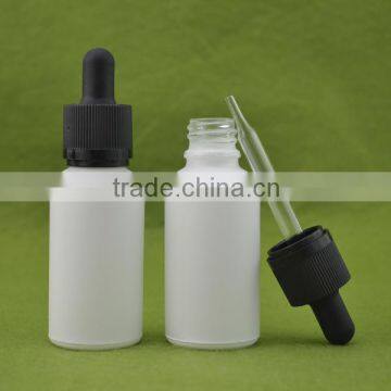 frosted white round glass drop bottles for e jiuce 15ml 30ml