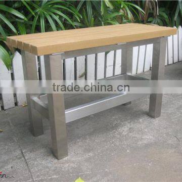 HDPE Slats and 304 Stainless Steel Modern Park Bench Outdoor Bench Bench Seat