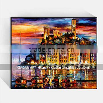 Shu1929 Landscape paris street palette knife mediterranean oil painting decor art