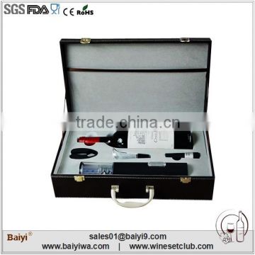 Wholesale leather wine box gift set with wine tools