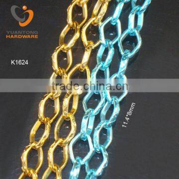 1.8mm thick colorful small oval shape aluminum chain