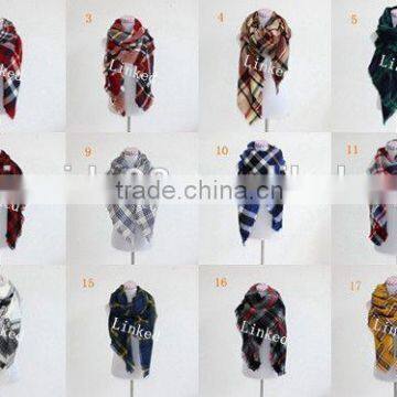 wholesale 19 colors winter tartan scarf women fashion plaid scarf winter scarfs