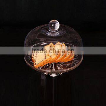 hot sale 2pcs glass cake cover cake dome set