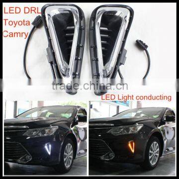 LED Fog Lamp DRL LED Daytime Running Light with turn signal light For Toyota Camry 2014-2015