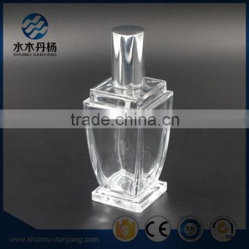 100ml unique clear sprayer glass perfume bottle with silver cap