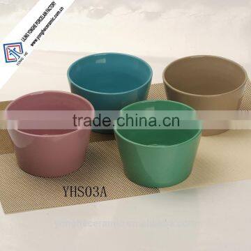solid color glazed ceramic deep cereal bowls