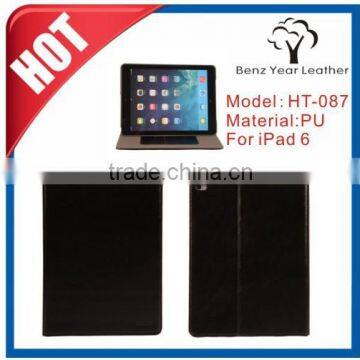 New high quality flip cover PU tablet case for i Pad 6