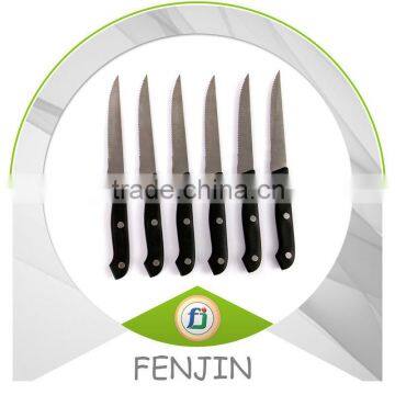 US Restraunt Supplier /6 Pcs Plastic Handle Serrated Knife / Steak Knife