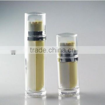 130ml Plastic Cylinder Cosmetic Dual Pump Bottle