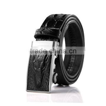 Luxury Style Men Casual Cowhide Leather Crocodile Embossed Belt