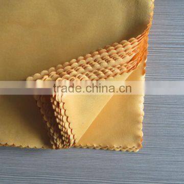 orange microfiber eyeglass lens sunglass cleaning cloth 80%polyester and 20% polyamide