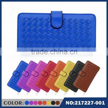 woven pu leather purse high quality lady leather purse