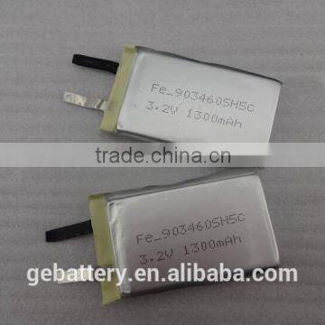 GEB903460SH5 3.2v 1300mah 5C rechargeable lifepo4 battery