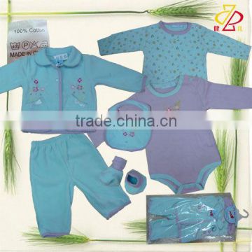 girl's polar fleece romper 6pcs suit -32262-a