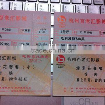 premium thermal paper cinema movie tickets printing