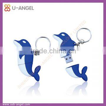 Dolphin USB flash drive,Animal Shape PVC Dolphin USB Flash Drive,Fancy carton PVC dolphin USB flash drive 128MB-32GB