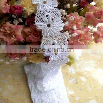 New Cheap 100% Polyester nigerian white chemical lace for wedding dress