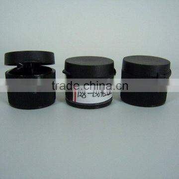 28/410 28mm neck black pet flip top ribbed Plastic cap