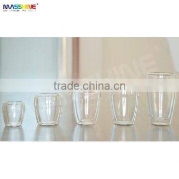 Unique Manufacturer Mouthblown Borosilicate Double Wall Glass Cup