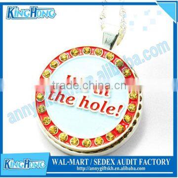 It's in the hole ladies crystal golf pendent ball marker