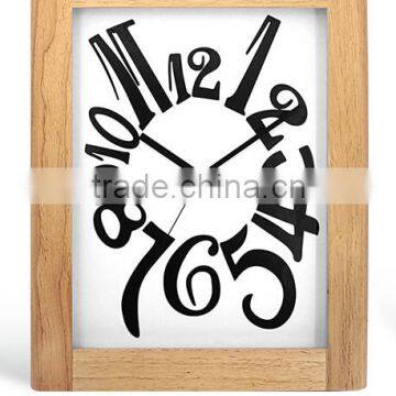 Rectangled Oak Wooden Wall Clock Decoration Items photo-2