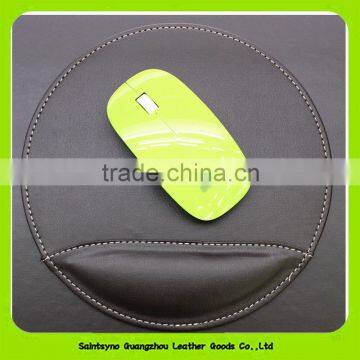 16019 High quality cute genuine leather mouse pad with wrist rest