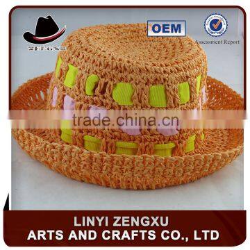 Fashion raffia crochet hat with brim cheap