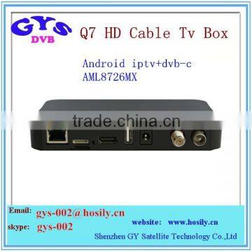 Q7 tv box IPTV +DVB-S2 function same like Q5 HD box with Android 4.2.2 Amlogic 8726 Dual core