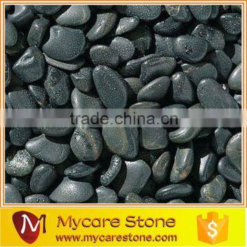 Chinese cheap Grade A black polished pebble, rive stone