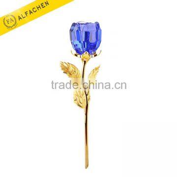 Unique Gold Leaves Royal Blue Rose Romantic Crystal Wedding Door Gifts