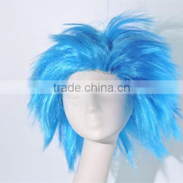 Synthetic short blue explosion wig costume wig for party N258