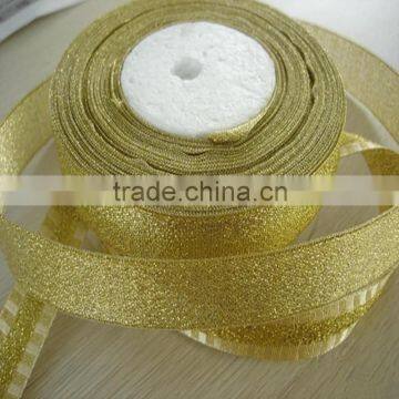 wholesale 1" Gold Metallic Ribbon Silver Metallic Ribbon 25 mm