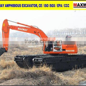 Amphibious Excavator with 0.9 m3 Bucket , CE , EPA , Model: MAX215SD